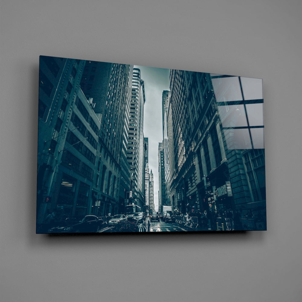 New York Şehri Cam Tablo