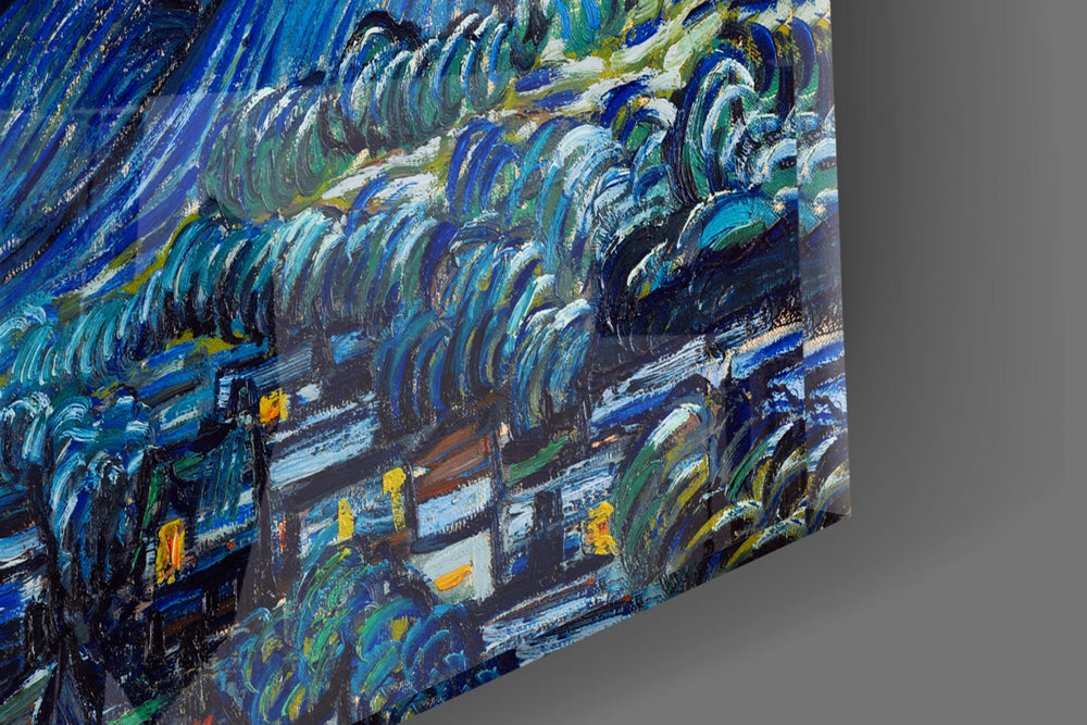 Van Gogh Yıldızlı Gece Cam Tablo
