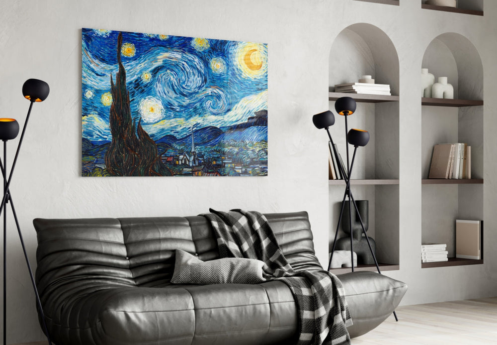 Van Gogh Yıldızlı Gece Cam Tablo
