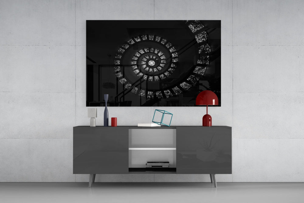 Spiral Merdivenler Cam Tablo