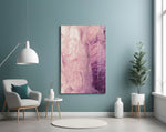 Pembe Soyut Desen Cam Tablo