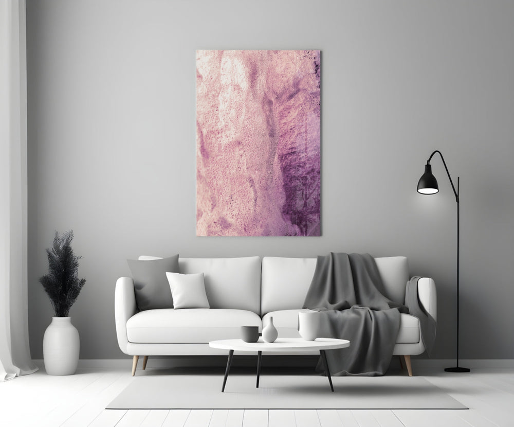 Pembe Soyut Desen Cam Tablo