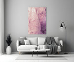 Pembe Soyut Desen Cam Tablo