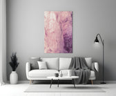 Pembe Soyut Desen Cam Tablo