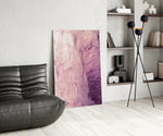 Pembe Soyut Desen Cam Tablo