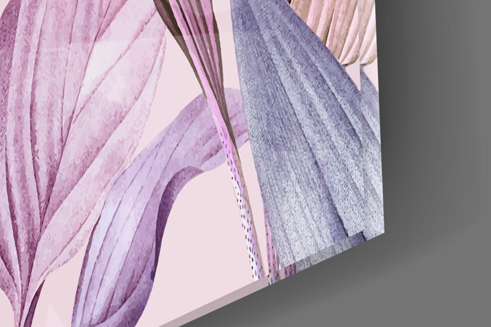 Tropikal Yapraklar Cam Tablo