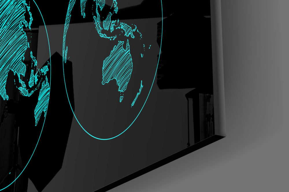 Kıtalar Cam Tablo
