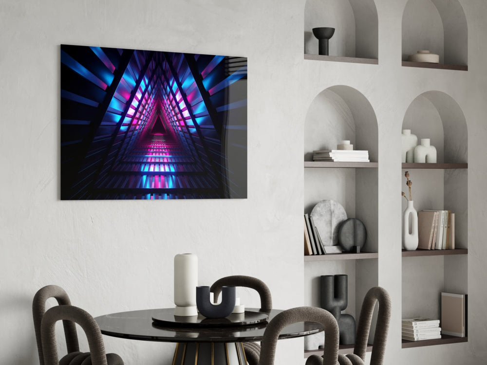 Neon Işıklar Cam Tablo