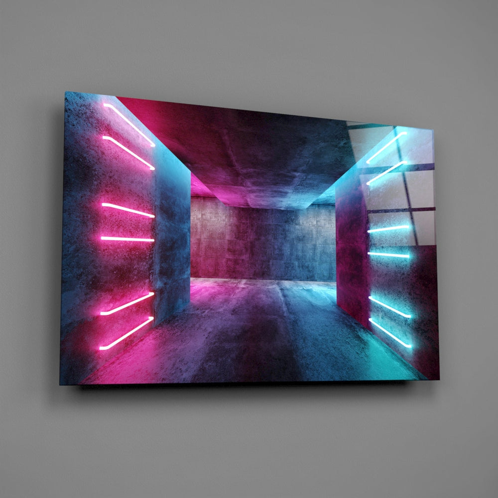 Neon Işıklar Cam Tablo