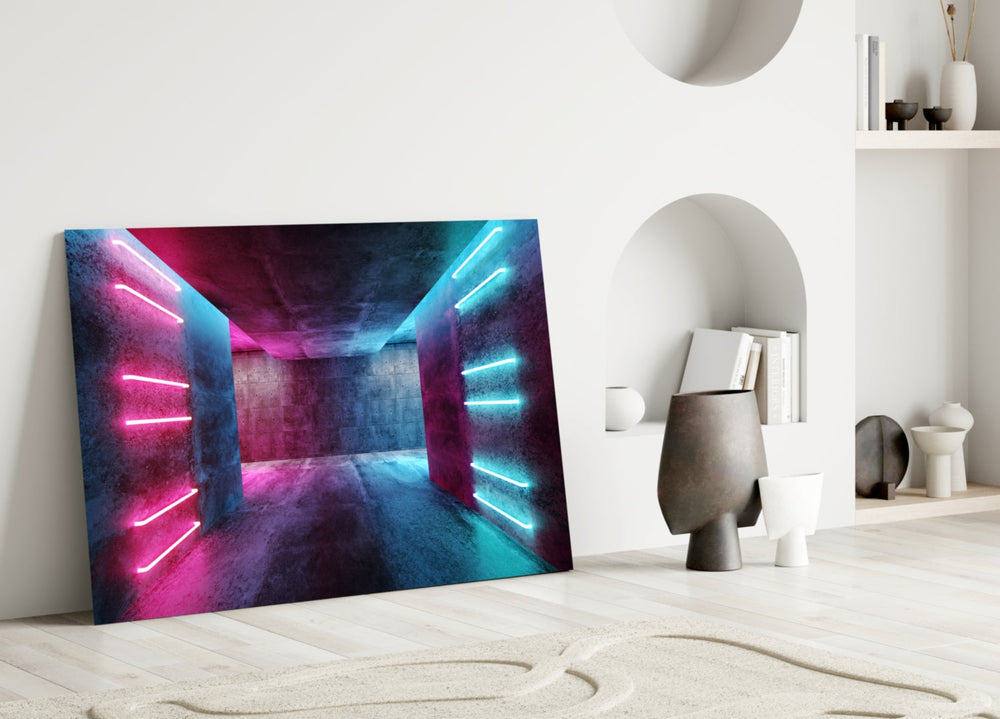 Neon Işıklar Cam Tablo