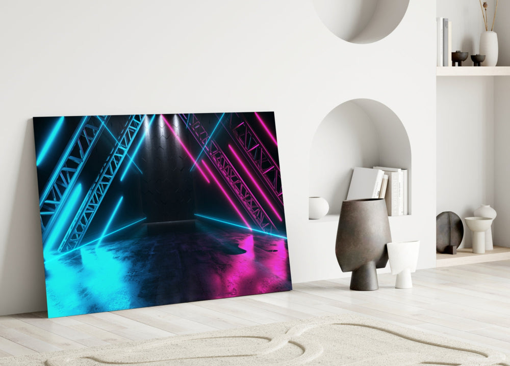 Neon Işıklar Cam Tablo