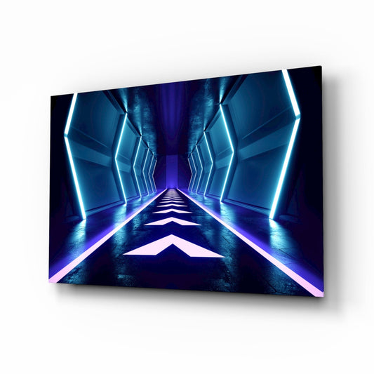 Neon Işıklar Cam Tablo