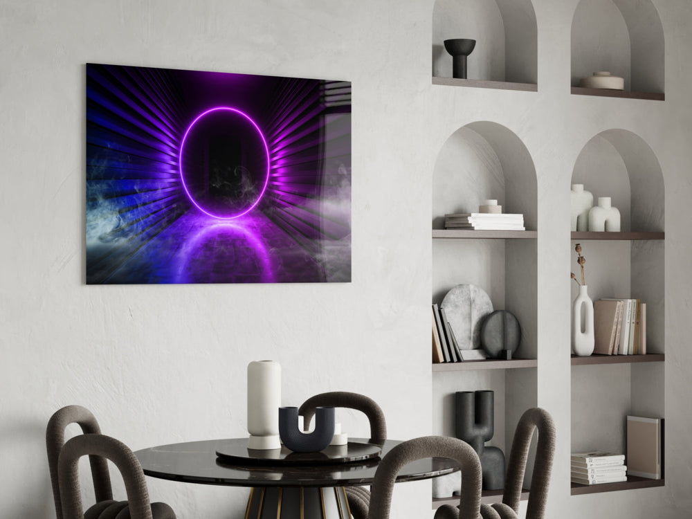 Neon Işıklar Cam Tablo