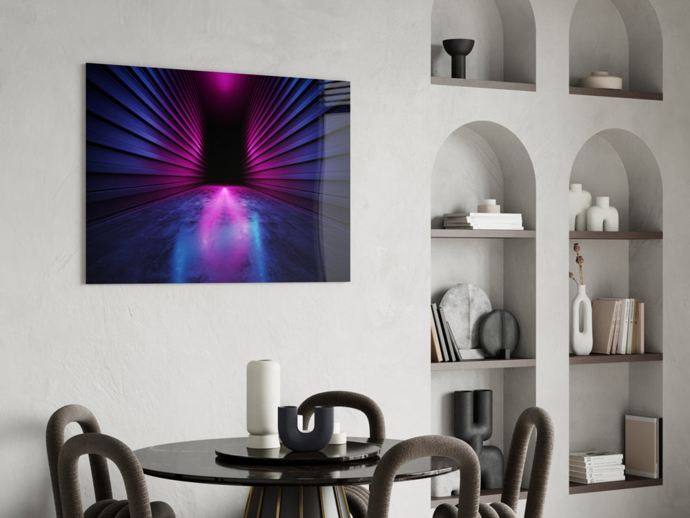 Neon Işıklar Cam Tablo