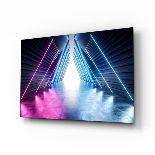 Neon Işıklar Cam Tablo