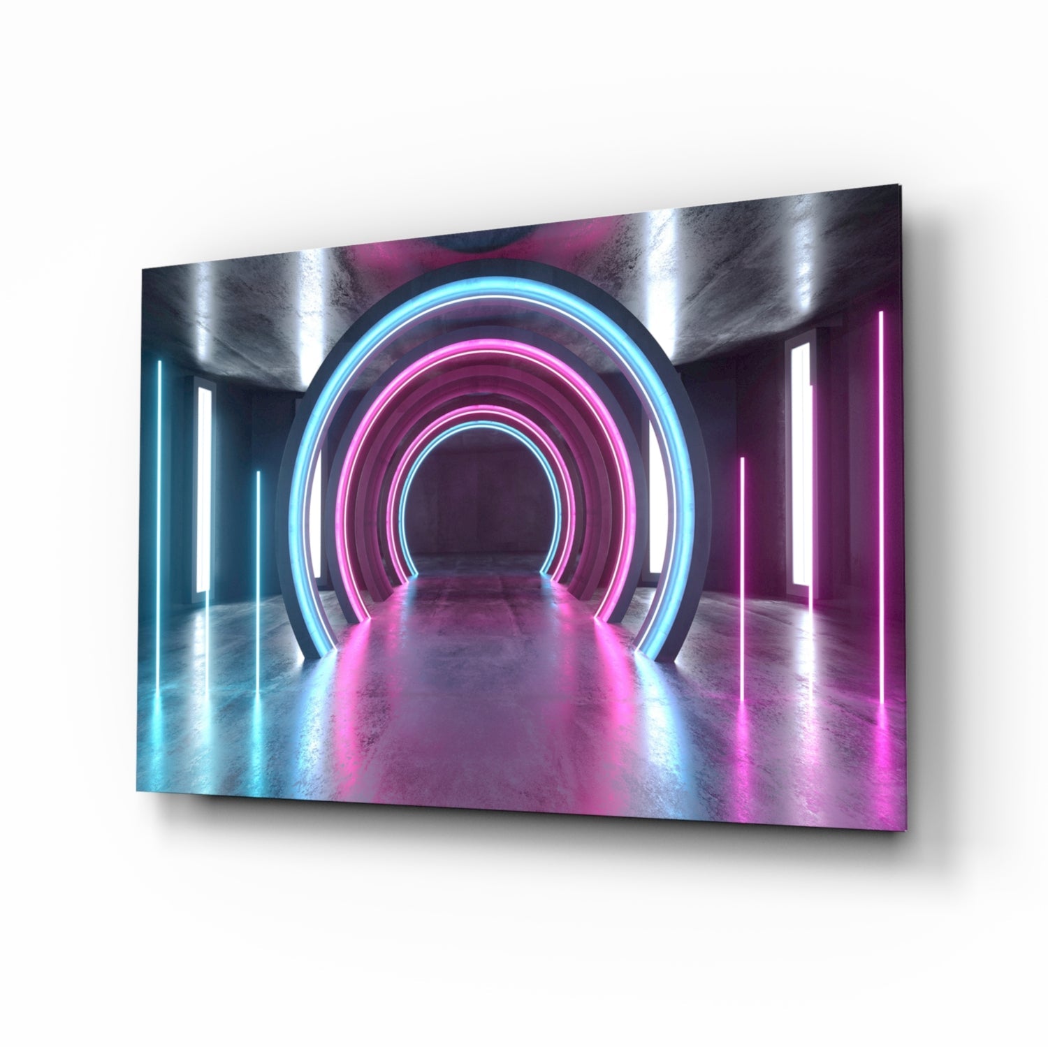 Neon Işıklar Cam Tablo
