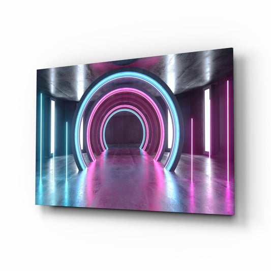 Neon Işıklar Cam Tablo
