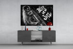 Caz Blues Müziği Cam Tablo
