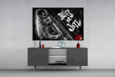 Caz Blues Müziği Cam Tablo