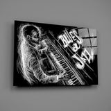 Caz Blues Müziği Cam Tablo