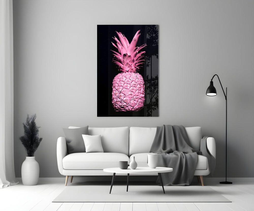Pembe Ananas Cam Tablo