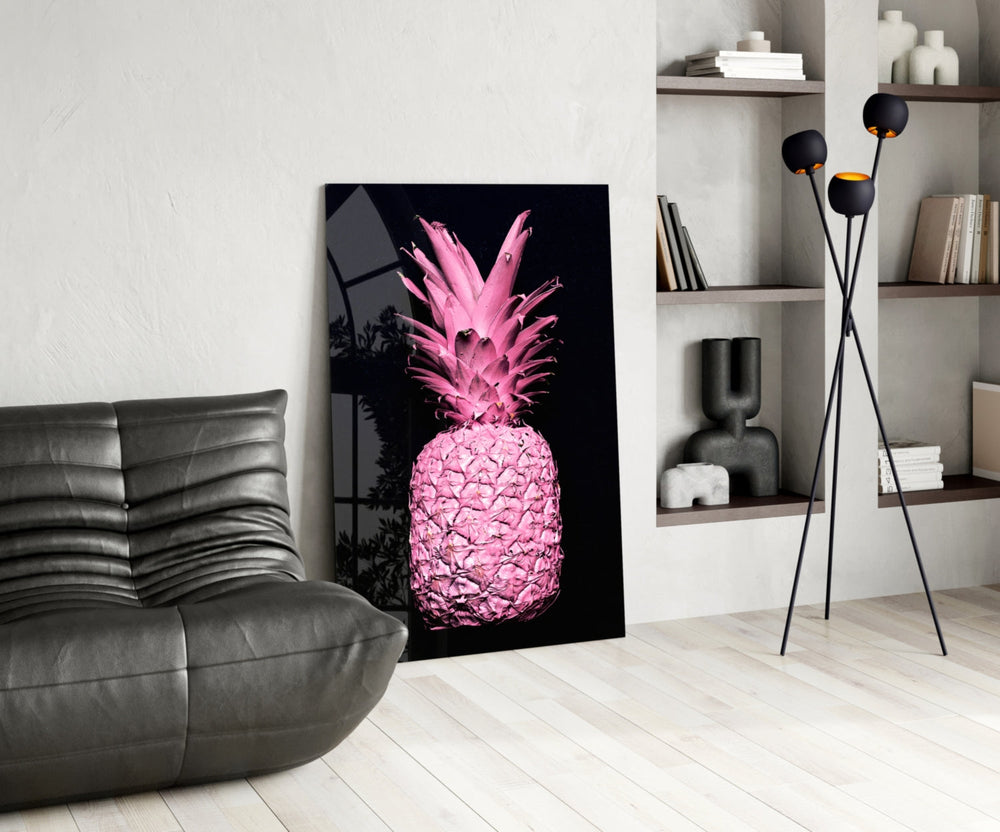 Pembe Ananas Cam Tablo