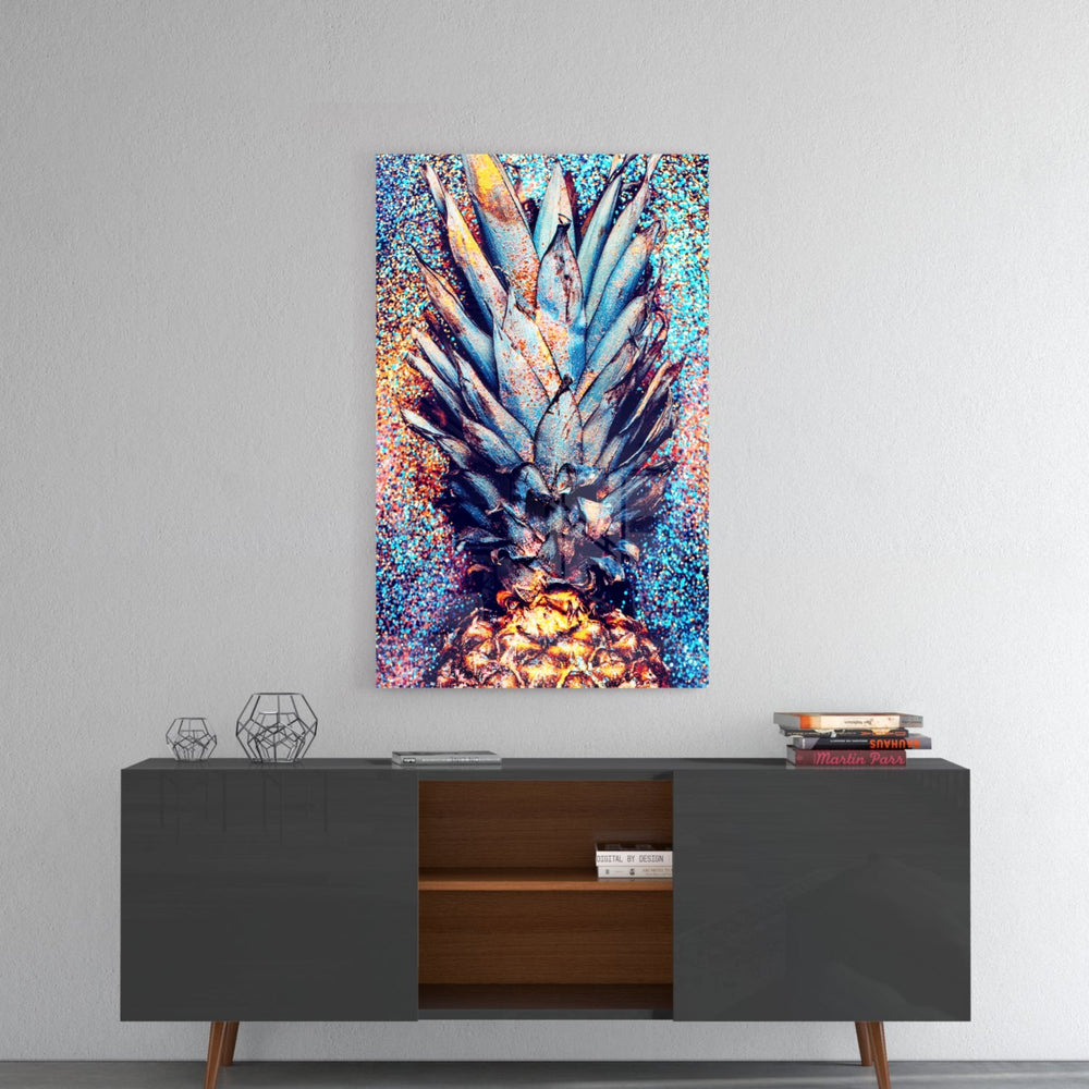 Renkli Ananas Cam Tablo
