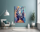 Renkli Ananas Cam Tablo