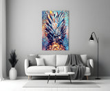 Renkli Ananas Cam Tablo