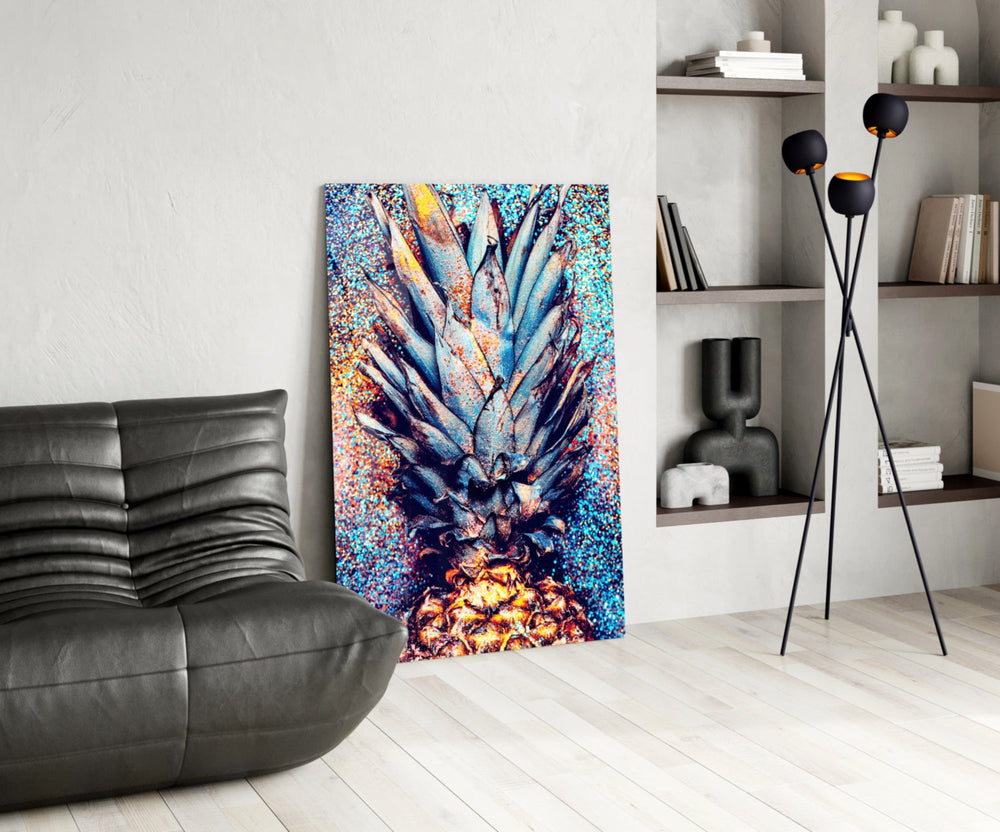 Renkli Ananas Cam Tablo