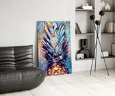 Renkli Ananas Cam Tablo