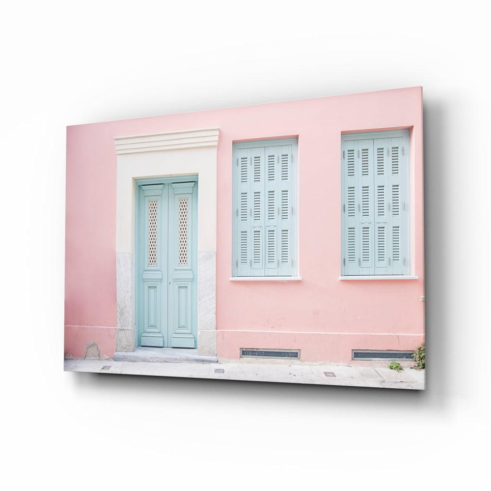 Pembe Ev Cam Tablo