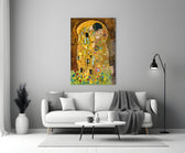 Gustav Klimt "Öpücük" Cam Tablo