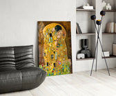 Gustav Klimt "Öpücük" Cam Tablo
