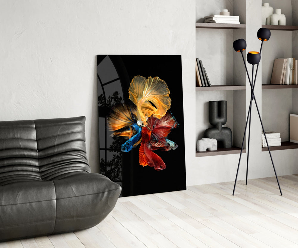 Betta'nın Dansı Cam Tablo