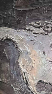 Titanium Terra Impasto — 3D Kabartmalı Premium Duvar Sanatı