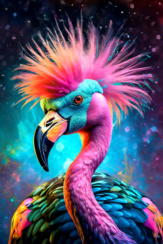 Eklektik Flamingo — Hissedilebilir 3D Dokulu Baskı