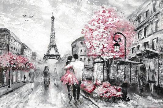 Paris in Bloom – 3D Kabartmalı, Yüksek Parlak Laklı Alüminyum Tablo