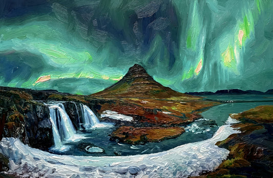 Arctic Aurora Cascade — 3D Kabartmalı Premium Duvar Sanatı
