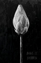 Monokrom Lotus Manifestosu — 3D Kabartmalı Premium Duvar Sanatı