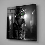 Kedi Gözlemcisi Cam Tablo.