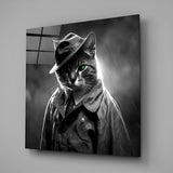 Kedi Gözlemcisi Cam Tablo.