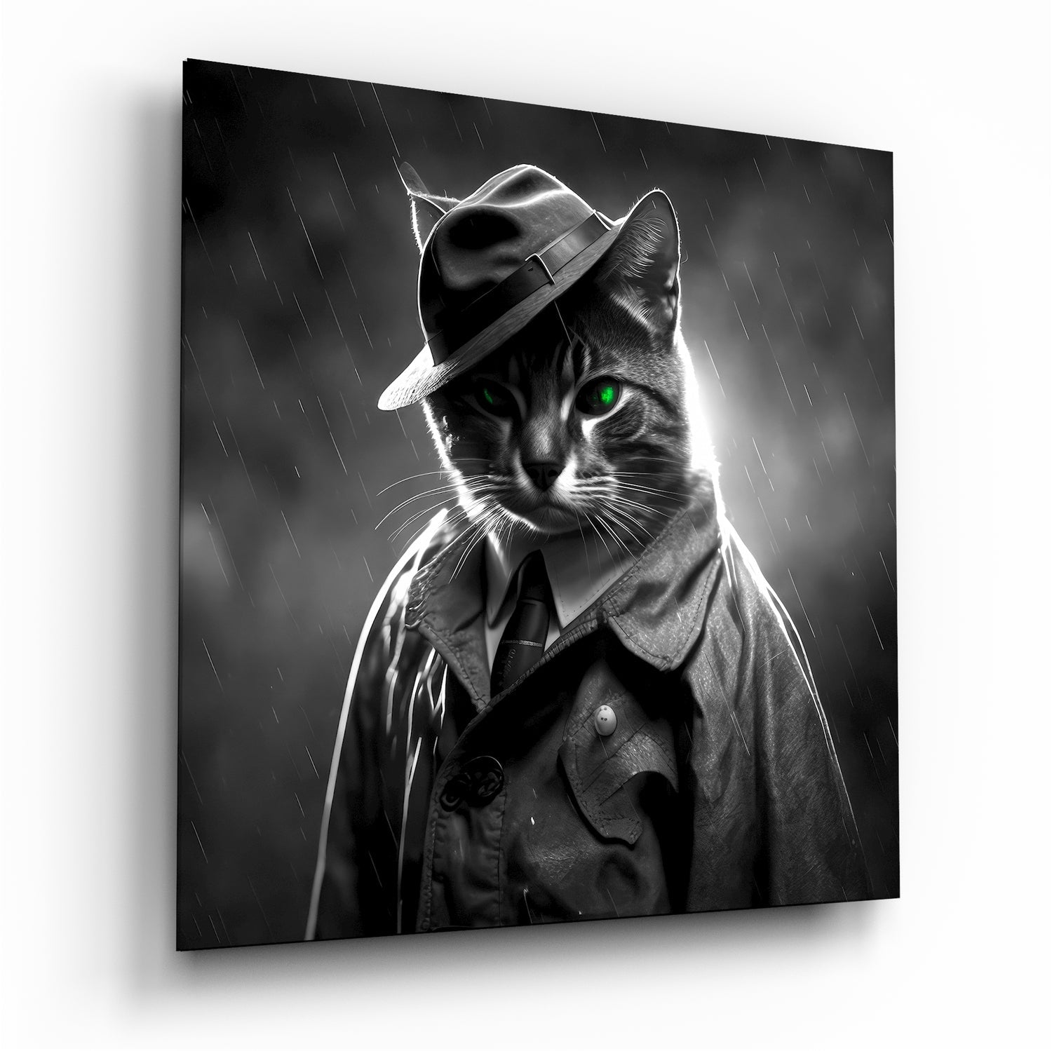 Kedi Gözlemcisi Cam Tablo.