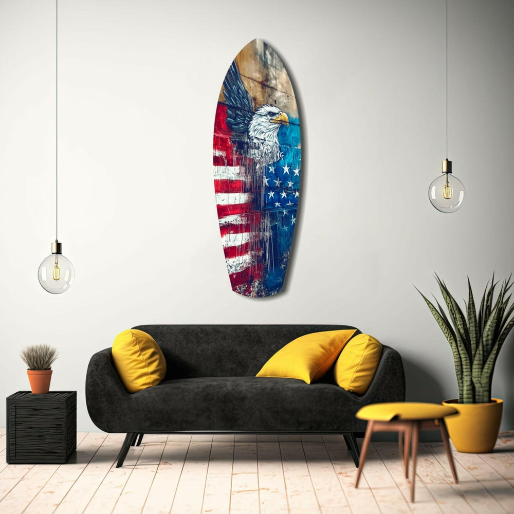 Amerikan Kartalı Cam Tablo.