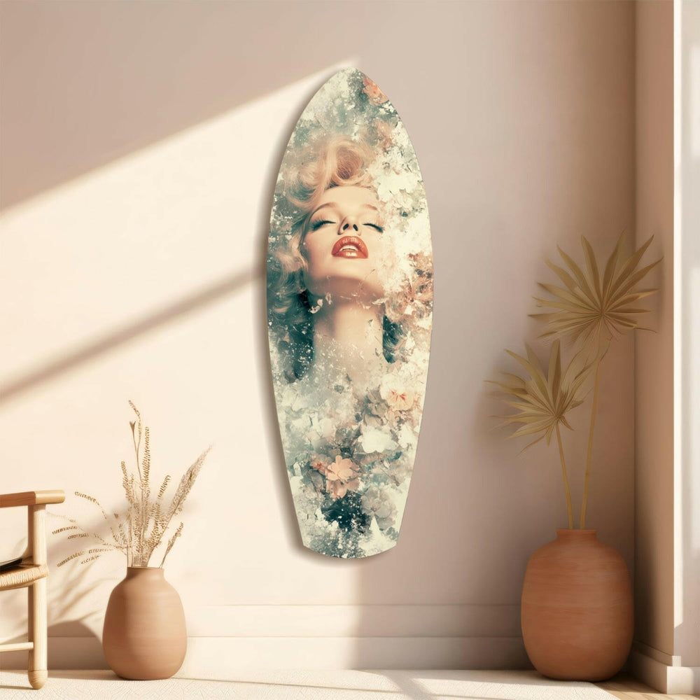 Çiçekli Madonna Cam Tablo.