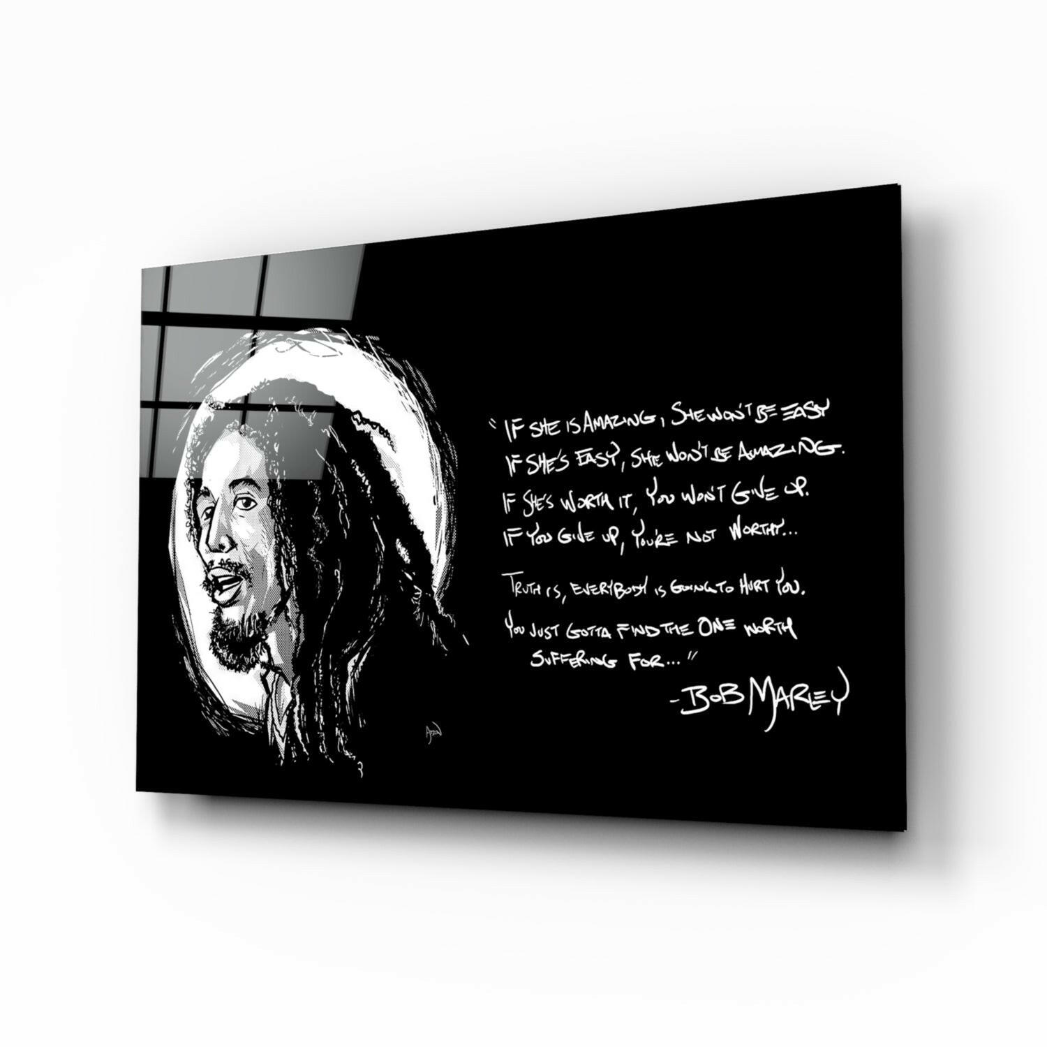 Bob Marley'İn Sözleri Cam Tablo