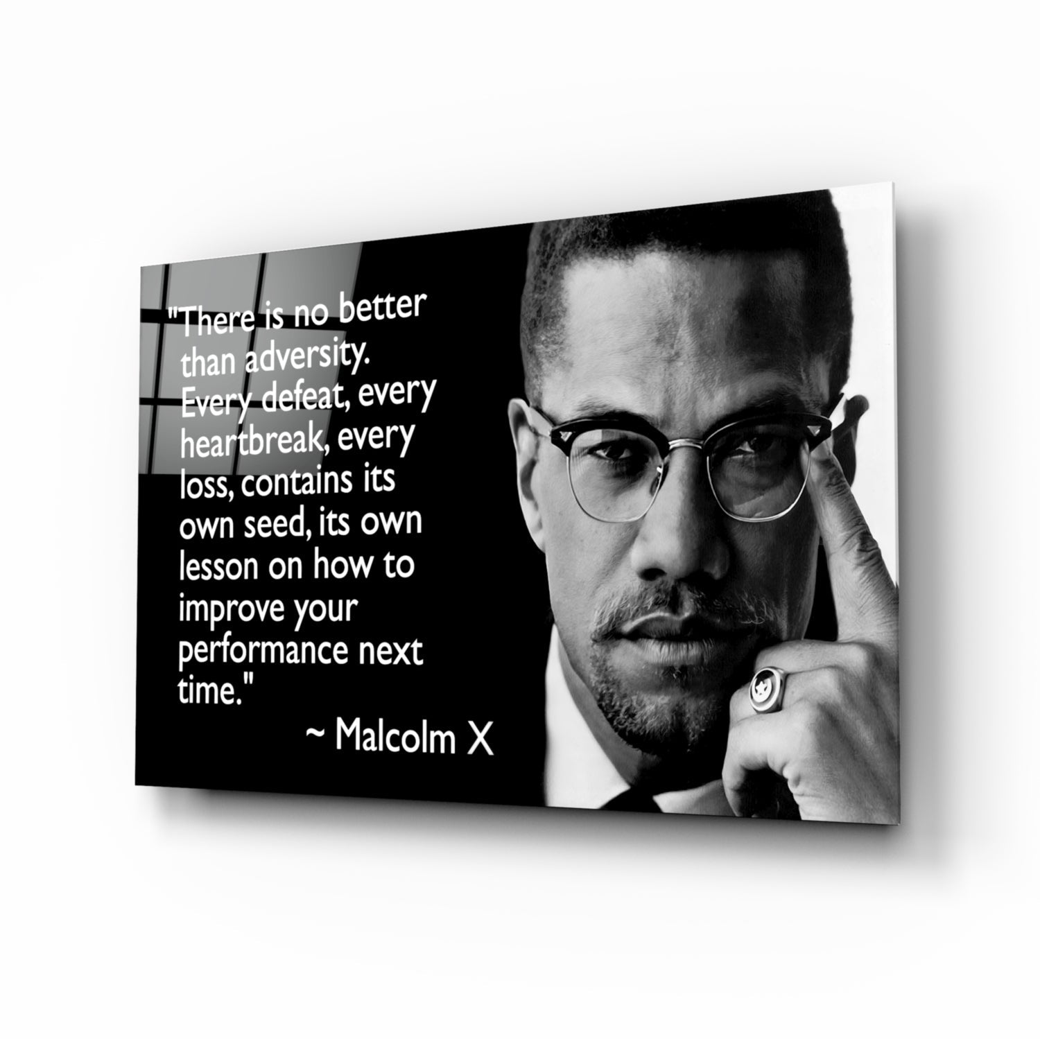 Malcolm X'in Sözleri Cam Tablo