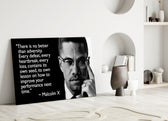 Malcolm X'in Sözleri Cam Tablo