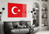 Türk Bayrağı Cam Tablo