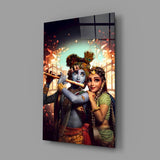 Krishna ve Radha Cam Tablo